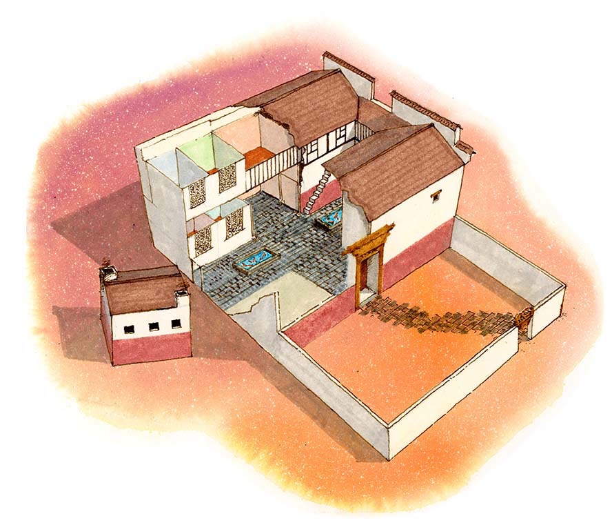 Orion Publishing . Exploded view of a tradional Chinese house