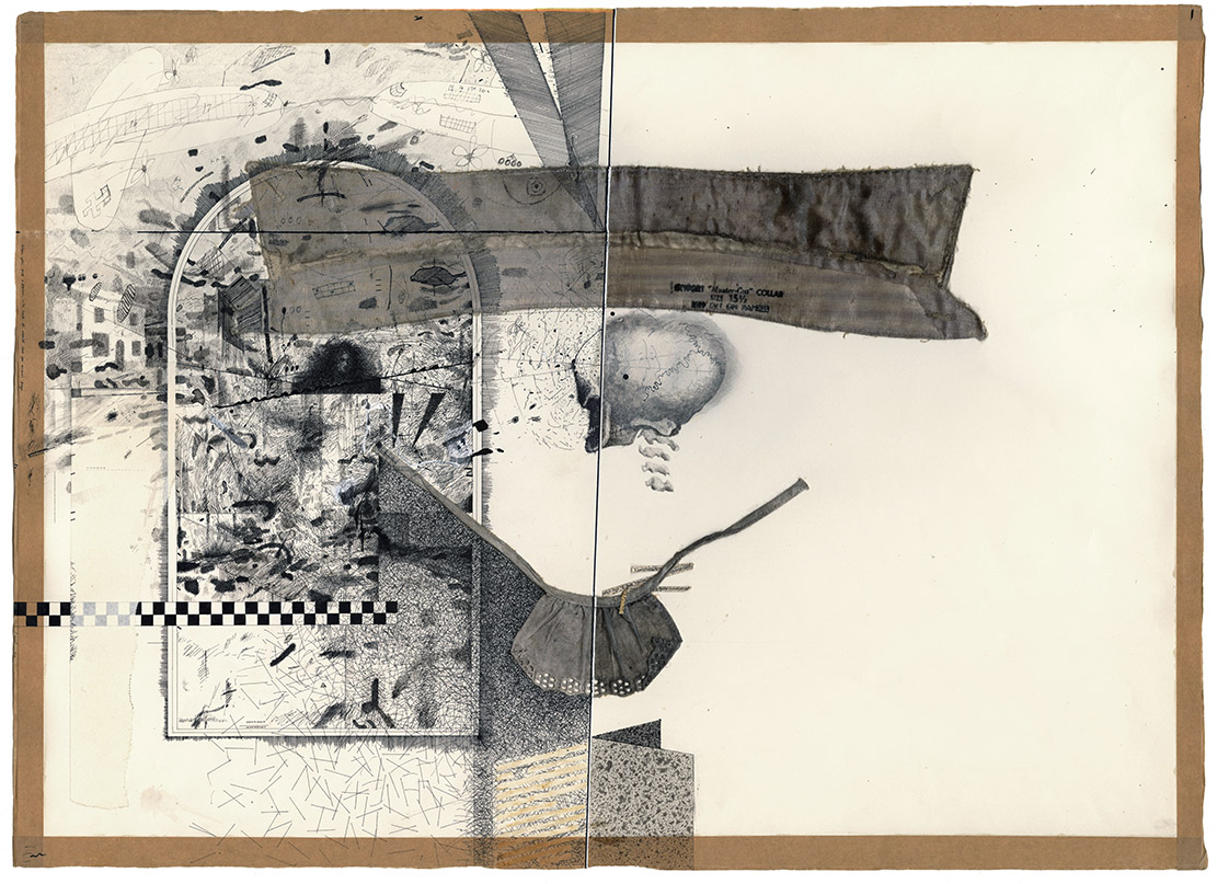 ‘Reading Between (and beyond) the Lines’ . 400x580mm ink, collage and stencil . 1974