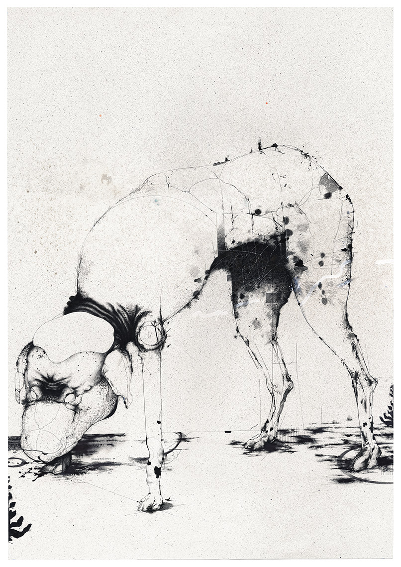 'Crossbreed X' . ink, watercolour 425x600mm . 1980